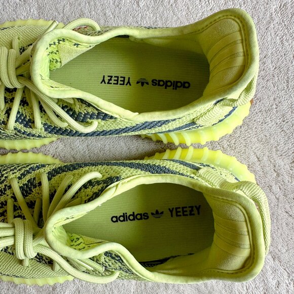 RARE Authentic YEEZY BOOST 350 V2 ‘SEMI FROZEN YELLOW’ B37572 SNEAKERS Size 9 US - Picture 6 of 10